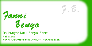 fanni benyo business card